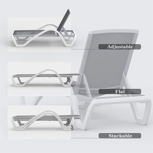 Adjustable Aluminum Patio Chaise <b>Lounge</b> All-Weather Gray Sun Lounger for <b>Pool</b> and Lawn 1 Lo - Product Image 5