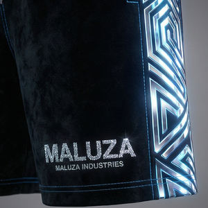 Shorts décontractés de luxe en velours pour hommes, style urbain, logo cristal, mode estivale USA Europe, shorts Maluza Pro Premium Fit Elite - Product Image 5