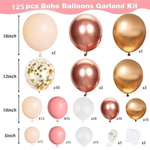 Kit Arco di Palloncini Rosa Antico e Oro Rosa con Coriandoli per Addobbi Boho, Matrimoni, Addii al Nubilato e Feste per Ragazze e Donne - Product Image 3