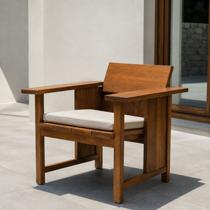 Solid Teak Wood Outdoor Lounge Chair Set with <b>Round</b> Coffee <b>Table</b> for Villa Resort Hotel <b>Patio</b> Garden - Product Image 2