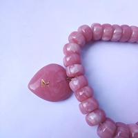 MN EXPORTS Collier en résine perlée avec pendentif cœur en perle naturelle, bijou tendance pour femme, idéal pour fêtes et mariages, cadeau