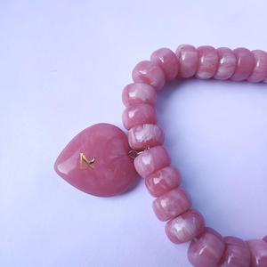 <b>Resin</b> Beaded Necklace with Natural Pearl Heart Pendant Fashion Party Women's Jewelry Gift - Product Image 5