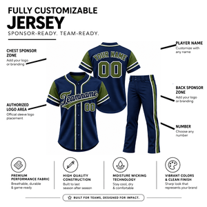 Conjunto de Uniforme de Béisbol de Alta Calidad para Adultos, Manga Corta, Impresión Sublimada, Absorbe la Humedad, 100% Poliéster, Nombre y Número del Equipo - Product Image 1