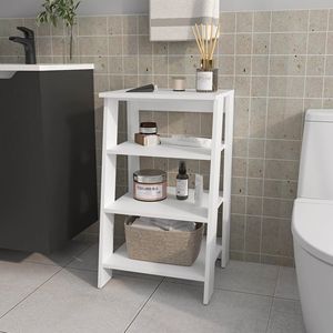 White Freestanding <b>Open</b> <b>Storage</b> Bathroom Shelf - Product Image 1