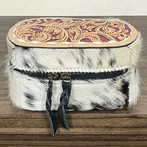 Boîte à bijoux ovale en cuir artisanal de luxe, étui de voyage personnalisé en cuir de vachette avec fermeture éclair, solution de rangement élégante - Product Image 5