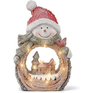 Statua di Pupazzo di Neve con Luci LED, Decorazioni Natalizie per Casa, Scrivania, Scaffale, Libreria, Caminetto, Statuetta e Giocattolo per le Festività - Product Image 1