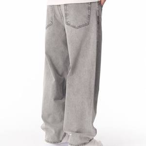 Jeans de Mezclilla para Hombre de Alta Calidad, Corte Holgado, Pierna Recta, Cintura Media, Color Sólido, Tela de Algodón Casual, Lavado Snow Wash, Rotos, para Invierno - Product Image 1