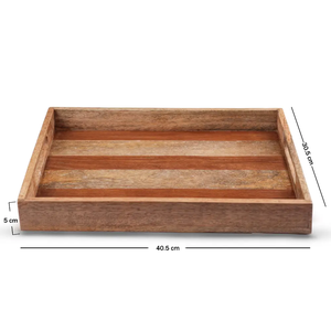Plateau de service rectangulaire en bois peint à la main, écologique, couleur unie, design moderne et luxueux, compatible lave-vaisselle, pour plats et assiettes de fête - Product Image 3