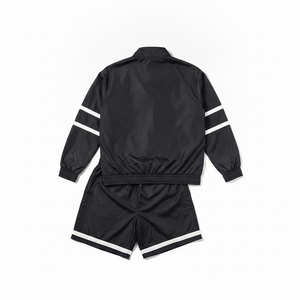 Ensemble de survêtement ADH noir à manches longues et demi-zip, short sportif, séchage rapide, polyester, unisexe adulte, pour le printemps - Product Image 2