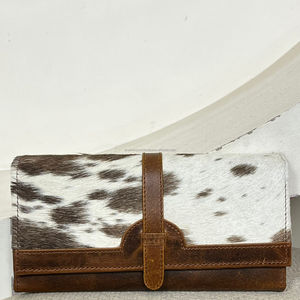 ใหม่แท้ทําด้วยมือหนัง Cowhide ของแท้หนังกระเป๋าสตางค์ผู้หญิงกระเป๋าสตางค์ Trifold ร้อนขายหนังตะวันตกกระเป๋าคลัทช์กระเป๋าสตางค์ - Product Image 4
