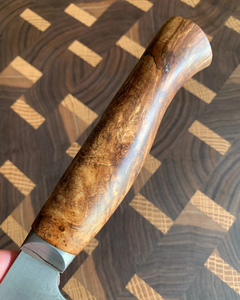Couteau de chef artisanal LEGACY BLADES en acier Damas cuivré, manche en bois personnalisé, étui en cuir, fabricant OEM ODM - Product Image 4
