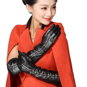 Gants en cuir véritable pour femmes, doublés polaire, chauds pour l'hiver, pour la conduite et les activités de plein air, personnalisables avec logo OEM - Product Image 3