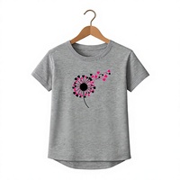 T-shirt pour femme en coton tricoté de haute qualité avec élasthanne et silicone, col rond, coupe ajustée, broderie, étiquette personnalisée et applications imprimées