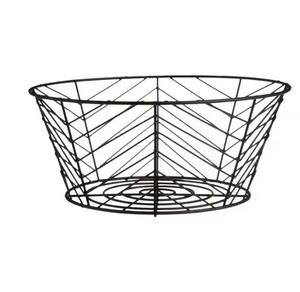 Panier de rangement moderne en métal, design ouvert, organisateur pour la décoration de table à manger et de la maison - Product Image 1