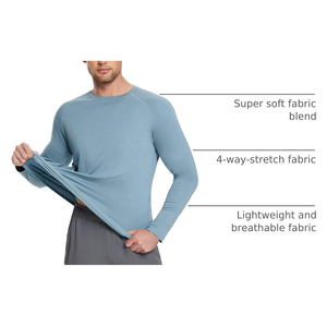 Haut de sport unisexe à manches longues gris clair, séchage rapide, respirant, en polyester écologique, pour adulte, protection UPF50+ - Product Image 6