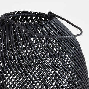 Modern Tropical Vibes Handwoven Rattan Outdoor <b>Lantern</b> with Portable <b>Black</b> Iron Frame Just Arrived for Home Decoration christmas - Product Image 2