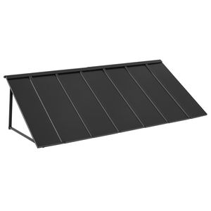 Toldo Metálico Fijo para Exteriores de 80 x 36 Pulgadas con Estructura Triangular de Acero Estable, Cubierta para Ventanas y Puertas, Protección Contra Lluvia, Nieve y Sol - Product Image 1