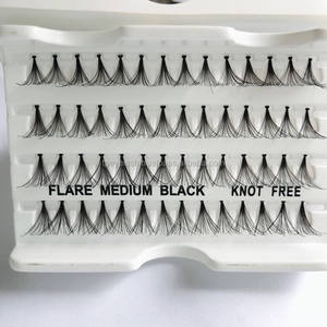 Handmade Synthetic Hair Flare <b>Cluster</b> <b>Lashes</b> 4 Rows Custom Logo White Tray DIY 10p-32p for Extensions Wholesale - Product Image 4