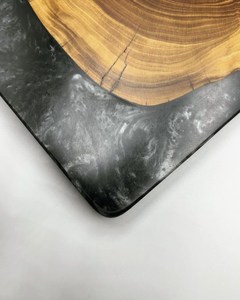 Brûleur d'encens en résine époxy et bois naturel Resin Spa Luxe, support artisanal exclusif fait main pour bâtonnets et cônes d'encens - Product Image 3