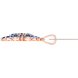 สร้อยคอทองคำสีขาว14K-18K ประดับอัญมณีแซฟไฟร์สีฟ้าประดับอัญมณี - Product Image 2