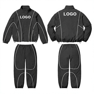 Conjunto Deportivo Casual de Invierno Personalizado para Hombre, Tejido de Punto Bordado, Secado Rápido, Impermeable, Poliéster/Nailon, Tallas Grandes - Product Image 6
