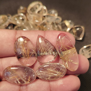 ควอตซ์รูทิเลตสีทอง ทรงกลมเจียระไนแบบบริลเลียนท์  หินพลอยหลวมที่ปรับขนาดได้  เครื่องประดับทำมือ  สินค้าขายดี - Product Image 5