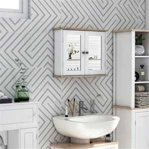 White Bathroom Cabinet with Mirror-Elegant Bath Mirrors Collection - Product Image 6