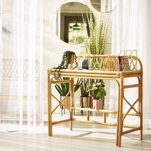 Rattan Mirrored Dressing <b>Table</b> Home Bedroom Decor Furniture Vanity <b>Tables</b> <b>Set</b> With Mirror <b>and</b> <b>Stool</b> - Product Image 6