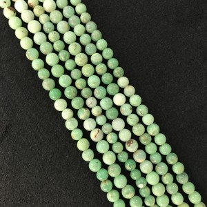 Cuentas Lisas de Crisoprasa 100% Naturales, Certificadas por IGI, Grado AA, 6-6.5mm-6-7mm, Color Verde Piedra, Fire Vivaaz Gems Jaipur - Product Image 3