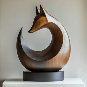 Sculpture en bois de qualité supérieure, sculptée à la main, art décoratif pour collection de présentation d'intérieur moderne - Product Image 1