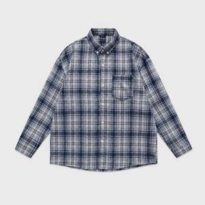 เสื้อเชิ้ตแขนยาวลายสก็อตผู้ชายขายส่ง คอปกพับได้ ผ้าฝ้ายฟลานเนล 100% ระบายอากาศได้ดี ผ้าถัก สปริง คัสตอม - Product Image 6