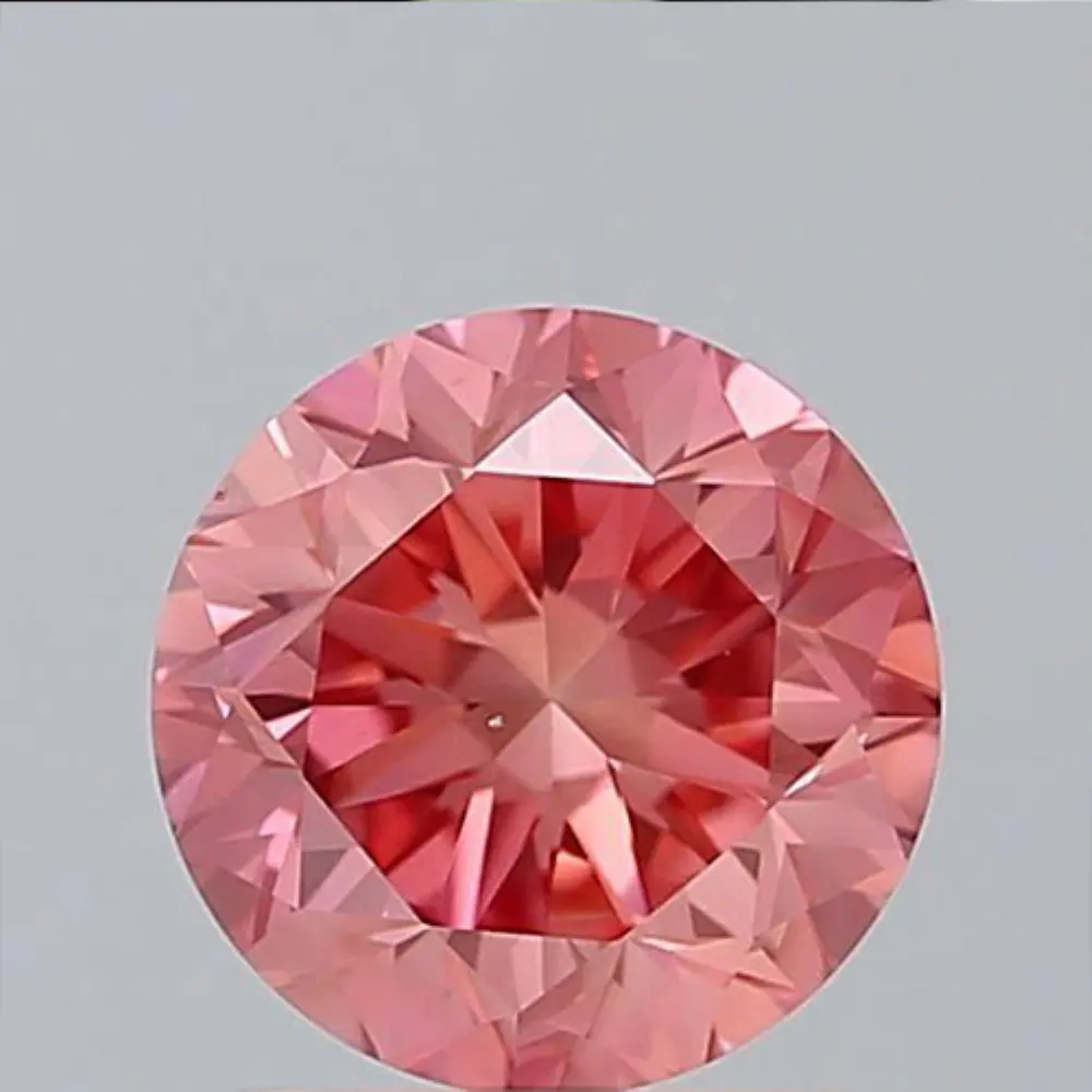 Diamante redondo CVD de 1 quilate, HPHT Lab, auténtico y brillante, suelto, Color rosa, con certificado IGI