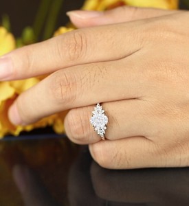 Oval Cut 7x9mm Moissanite Gemstone Prong <b>Set</b> 925 <b>Sterling</b> <b>Silver</b> Luxury Engagement Wedding Promise Party Elegant Solitaire - Product Image 2