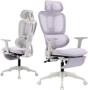 Silla Ergonómica de Oficina con Reposapiés, Respaldo Alto, Soporte Lumbar Dinámico, Reposacabezas 2D Ajustable, Reposabrazos 2D Ajustables y Giratorios - Product Image 1