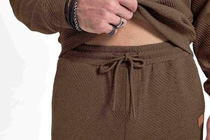Men's <b>Brown</b> Geometric Print Tracksuit Crew Neck Full Sleeve Casual Sweatshirt and Drawstring Pants Regular Fit Autumn Wear - Product Image 6