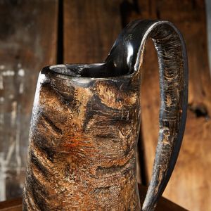 Juego de Vasos Vikingos de Cuerno de Buey Premium con Soporte de Madera y Funda Incluidos, Jarra de Cerveza Natural Pulida, Venta al por Mayor para Exportadores - Product Image 4