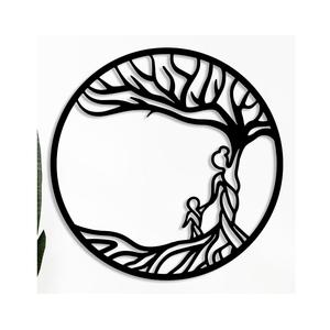 Arte de Pared de Metal con Diseño de Árbol de la Vida, Decoración de Pared Redonda Negra Moderna para Sala de Estar, Dormitorio u Oficina - Product Image 5