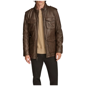 Avirex Men's Cow Skin Leather Eco-Friendly <b>Reversible</b> Breathable Bomber <b>Jacket</b> Waterproof Windproof Vintage Style Single Button - Product Image 2