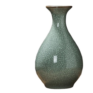 Vase à fleurs en céramique vert craquelé design indien artisanal décoration de la maison bureau et hôtel design moderne élégant en céramique Whol - Product Image 1