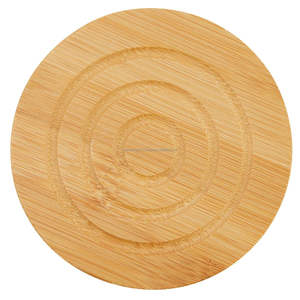 ชุดถาดรองแก้วไม้ไผ่ทรงกลมทำมือพร้อมที่ยึดทนทานแผ่นรองเครื่องดื่มสำหรับบ้านสำนักงานห้องครัวคาเฟ่ - Product Image 4