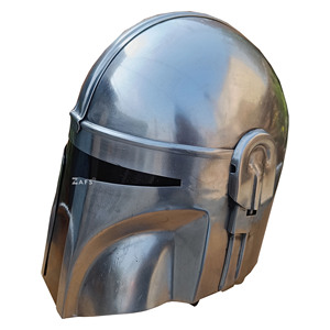 Casque de guerrier Mandalorian artisanal en acier doux, intégral, pour adulte, pour cosplay, reconstitution historique, costume, exposition, objet de collection - Product Image 3