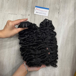 Super Promo : Extensions de Cheveux Humains Bouclés Birmans et Vietnamiens, Texture Douce et Volumineuse, Noir Naturel, Sans Chute, Sans Enchevêtrement - Product Image 3