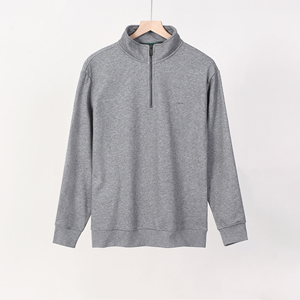 เสื้อฮู้ดผู้ชายแฟชั่นฤดูหนาว แบรนด์ปักลาย ผ้าฝ้าย 100% แบบซิป 1/4 ทรงบ็อกซี่ ผ้าฟลีซ สำหรับกิจกรรมกลางแจ้ง สีพื้น ขายส่ง - Product Image 6