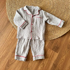 Ensemble de pyjama en coton imprimé pour femmes, design mignon, confortable, vêtements de nuit, vente en gros, ensemble de pyjama d'hiver pour enfants, chaud - Product Image 6