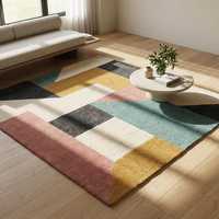 Handmade Tufted Wool Rug Luxury Textured Transitional Floral Loop Pile Non-Slip PET Friendly Home 1 Piece