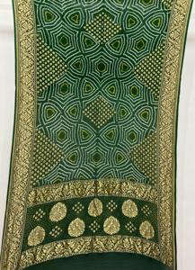 Reine Banarasi Neemzari Georgette Rai Bandhani Dupatta Premium Festliche Hochzeits-Traditionstücher (150 Banarashi Original-Uttra) - Product Image 6