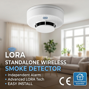 LoRa <b>Wireless</b> Smoke Detector Battery Powered Photoelectric Fire <b>Alarm</b> Sensor CE EN54 - Product Image 3