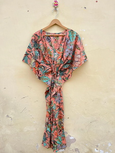 Vestido Kaftán Informal de Verano con Estampado Floral Tropical, sin Mangas, de Algodón, para Mujer, Ropa de Playa, Estilo Asia Pacífico - Product Image 2