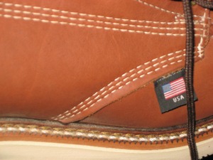 All Types Of American Heritage 6” Steel Toe Work Boots for Men - Full-Grain <b>Leather</b> with Moc Toe, Slip-Resistant Wedge Outsole - Product Image 3