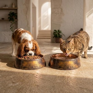 Tazón de Comida para Perros de Cobre Pulido Ecológico de Primera Calidad para Jardín y Hogar, Tazones de Lujo para Comer Lentamente, Plato de Comida Personalizado - Product Image 5
